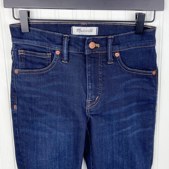 Madewell 9" High-Rise Skinny Jeans in Larkspur Dark Wash Denim F8990 Size 24 - Picture 4 of 13
